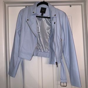 Forever 21 baby blue pleather jacket